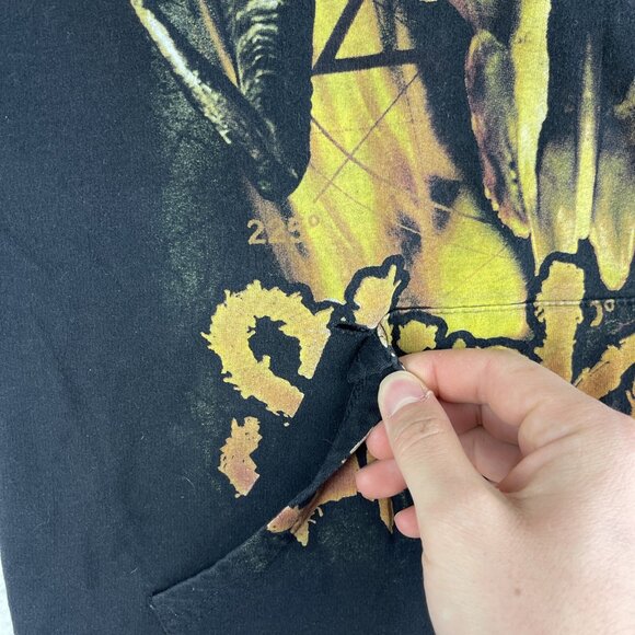 VTG Y2K Goth Slipknot Metal Band Women’s Hoodie Distressed Sweatshirt Size M - Picture 9 of 16